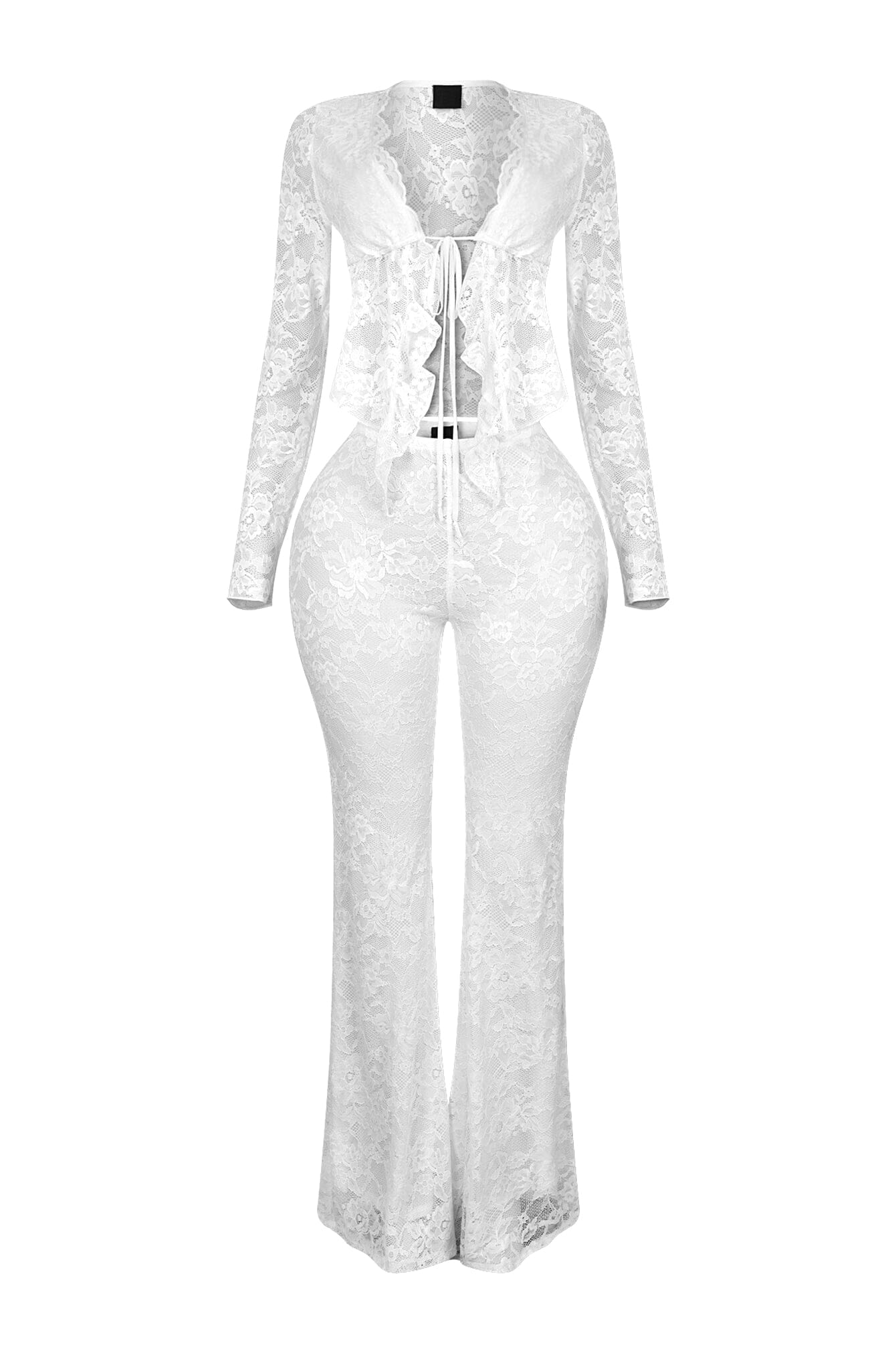 Lace top and wide-leg trousers set - EVE