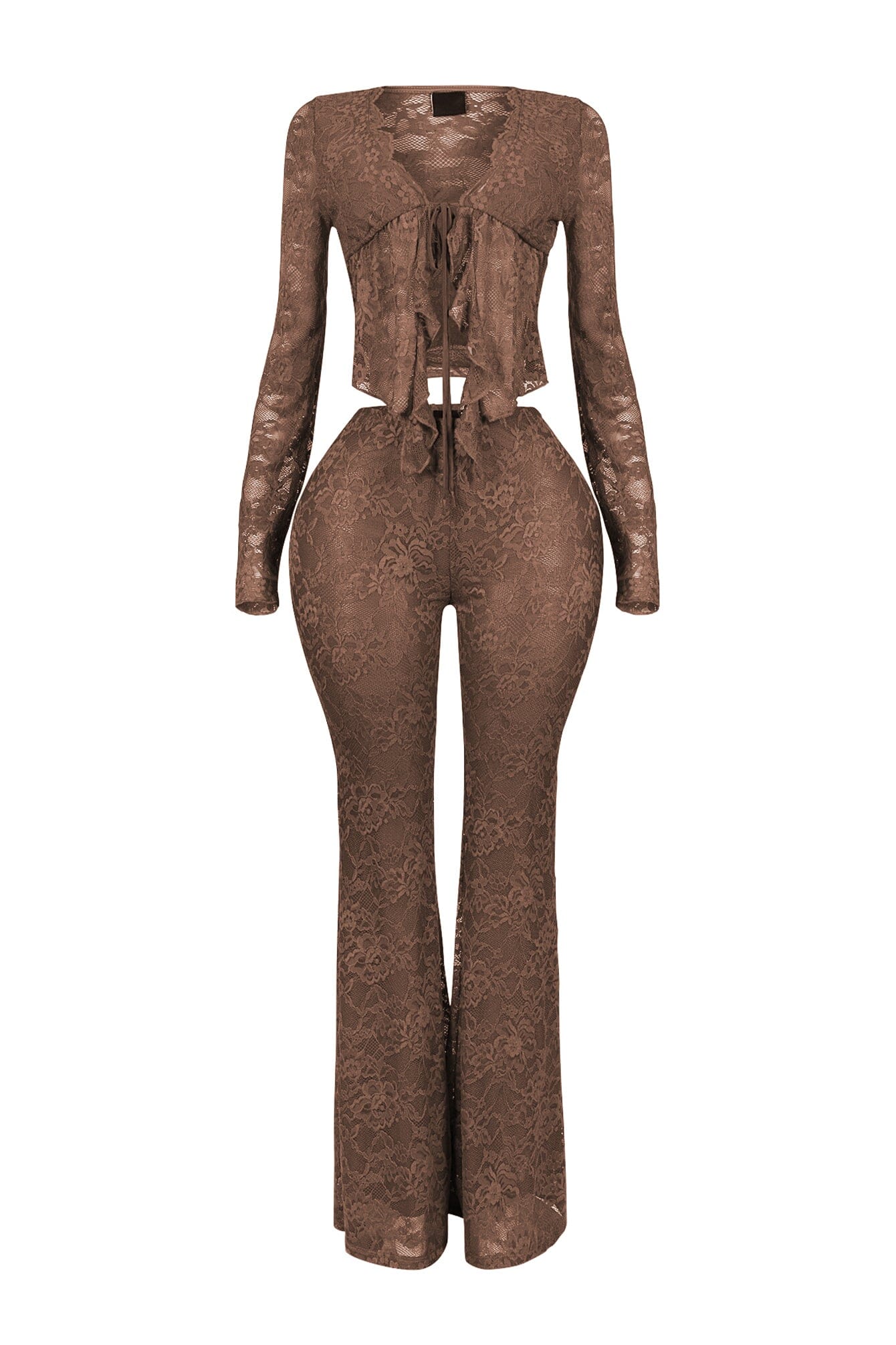 Lace top and wide-leg trousers set - EVE