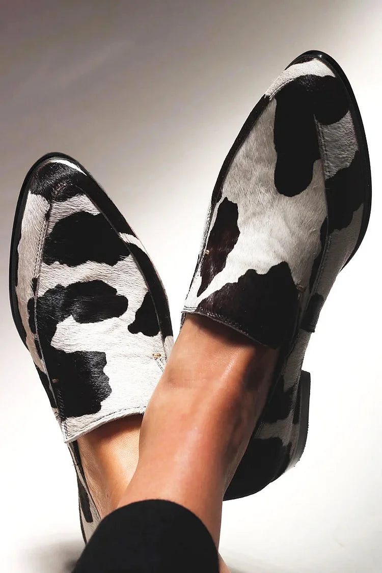 Benedetta | Cow Print Moccasins