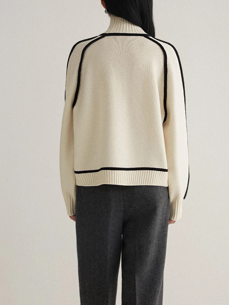 Jolie Elegant Ribbed Turtleneck Sweater