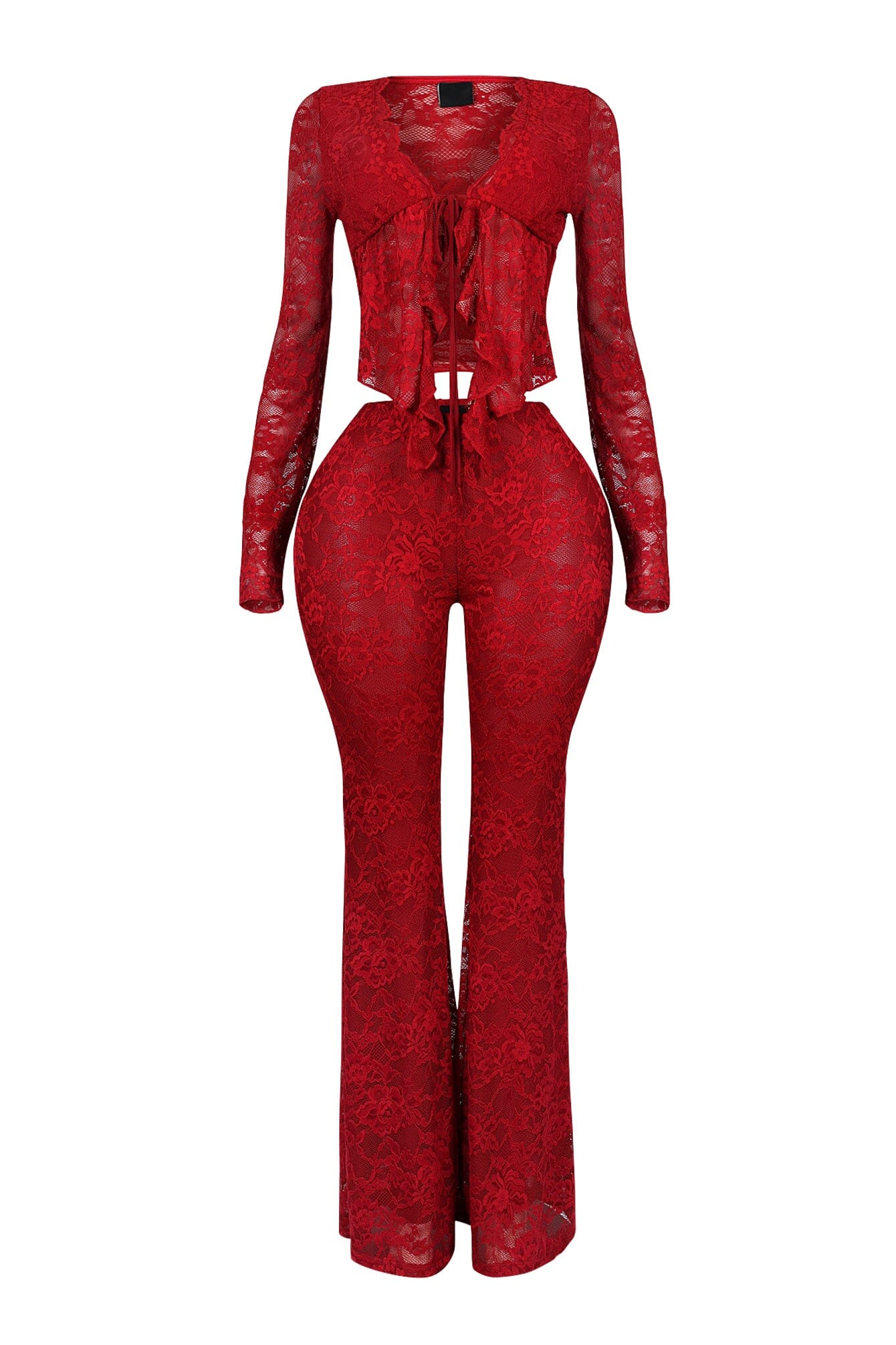 Lace top and wide-leg trousers set - EVE