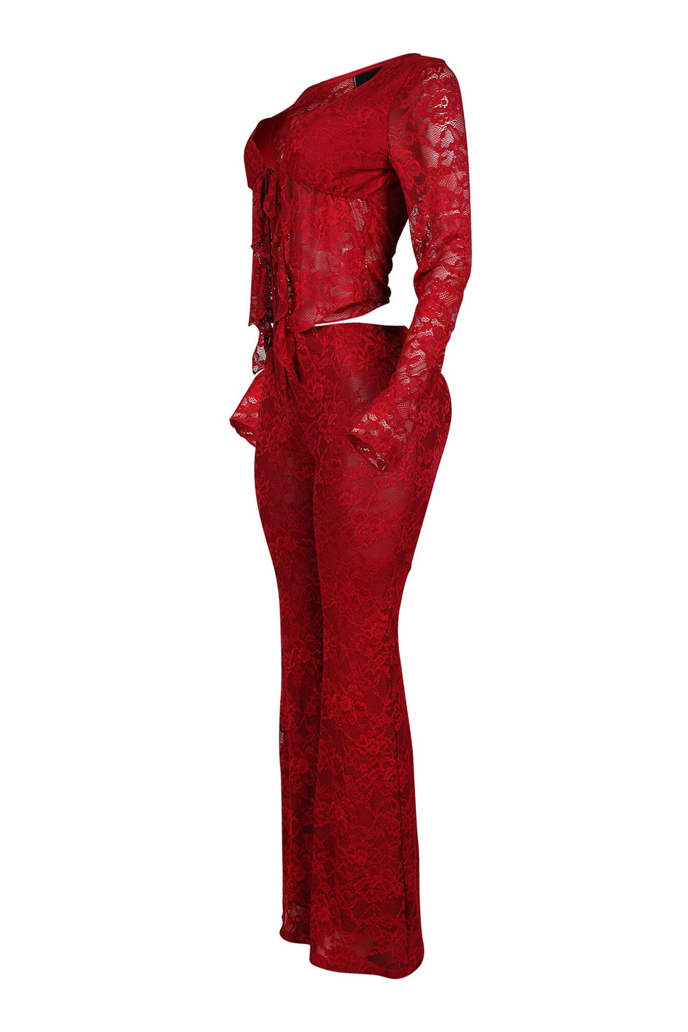 Lace top and wide-leg trousers set - EVE