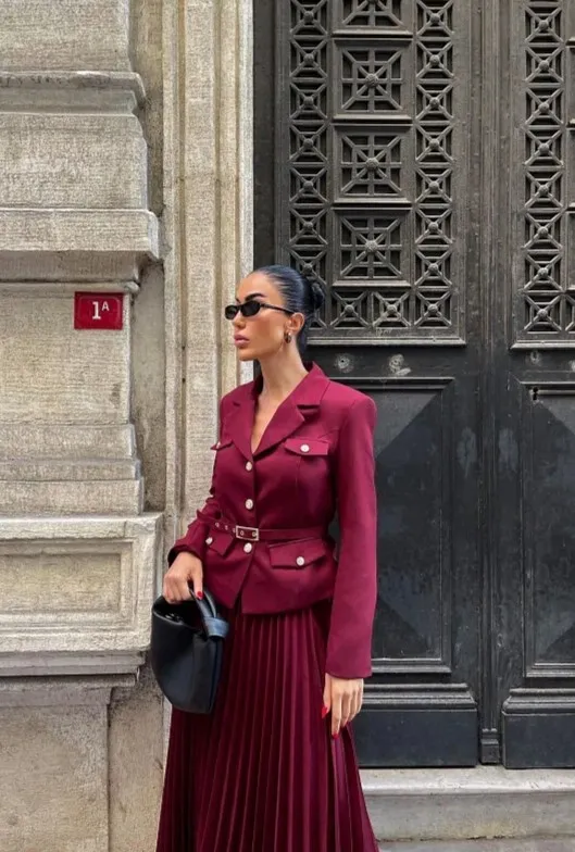 Adalynn - Pleated Suit Set