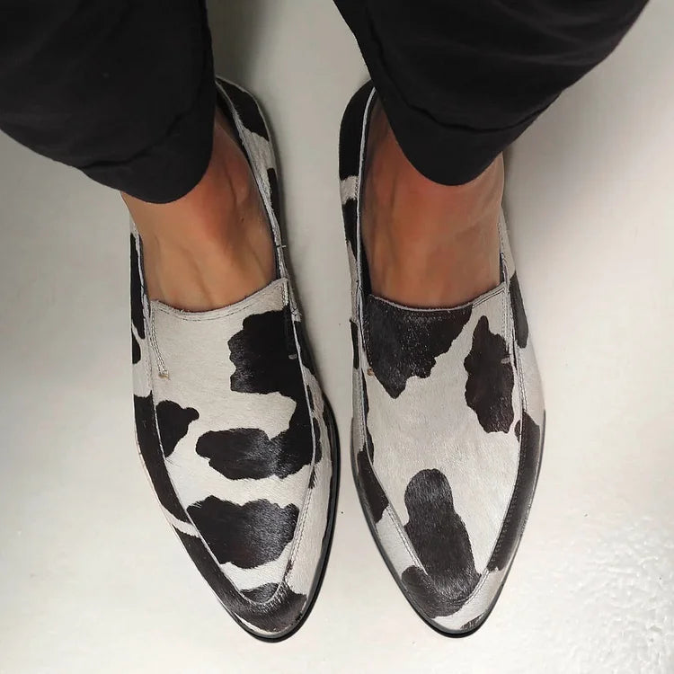 Benedetta | Cow Print Moccasins