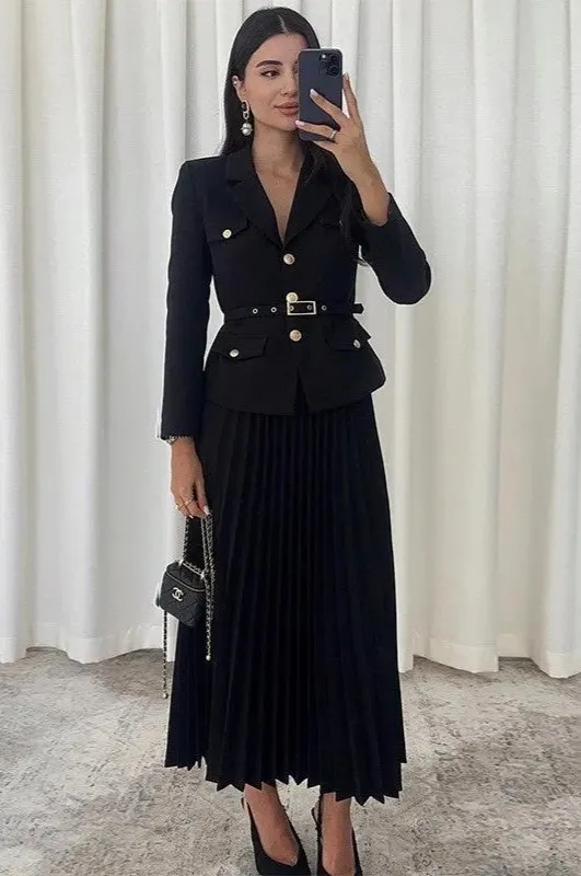 Adalynn - Pleated Suit Set