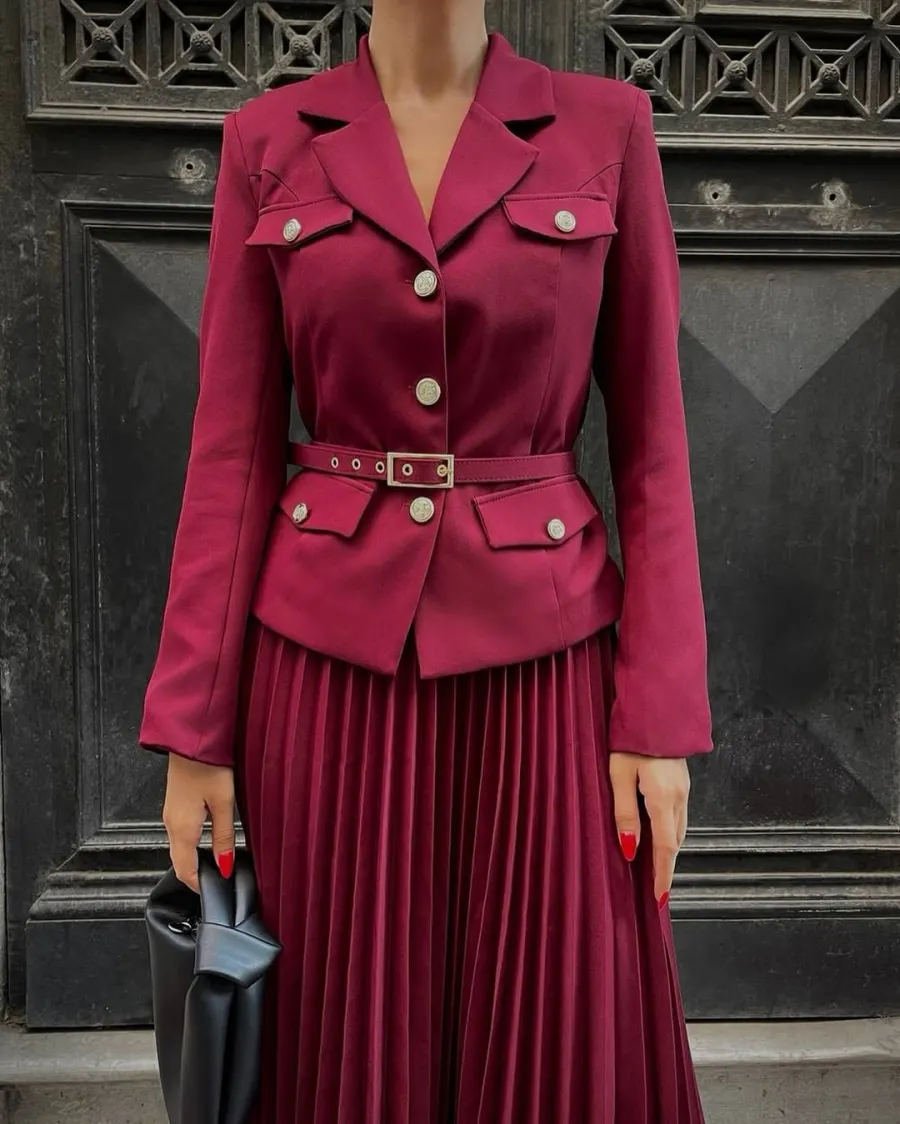 Adalynn - Pleated Suit Set