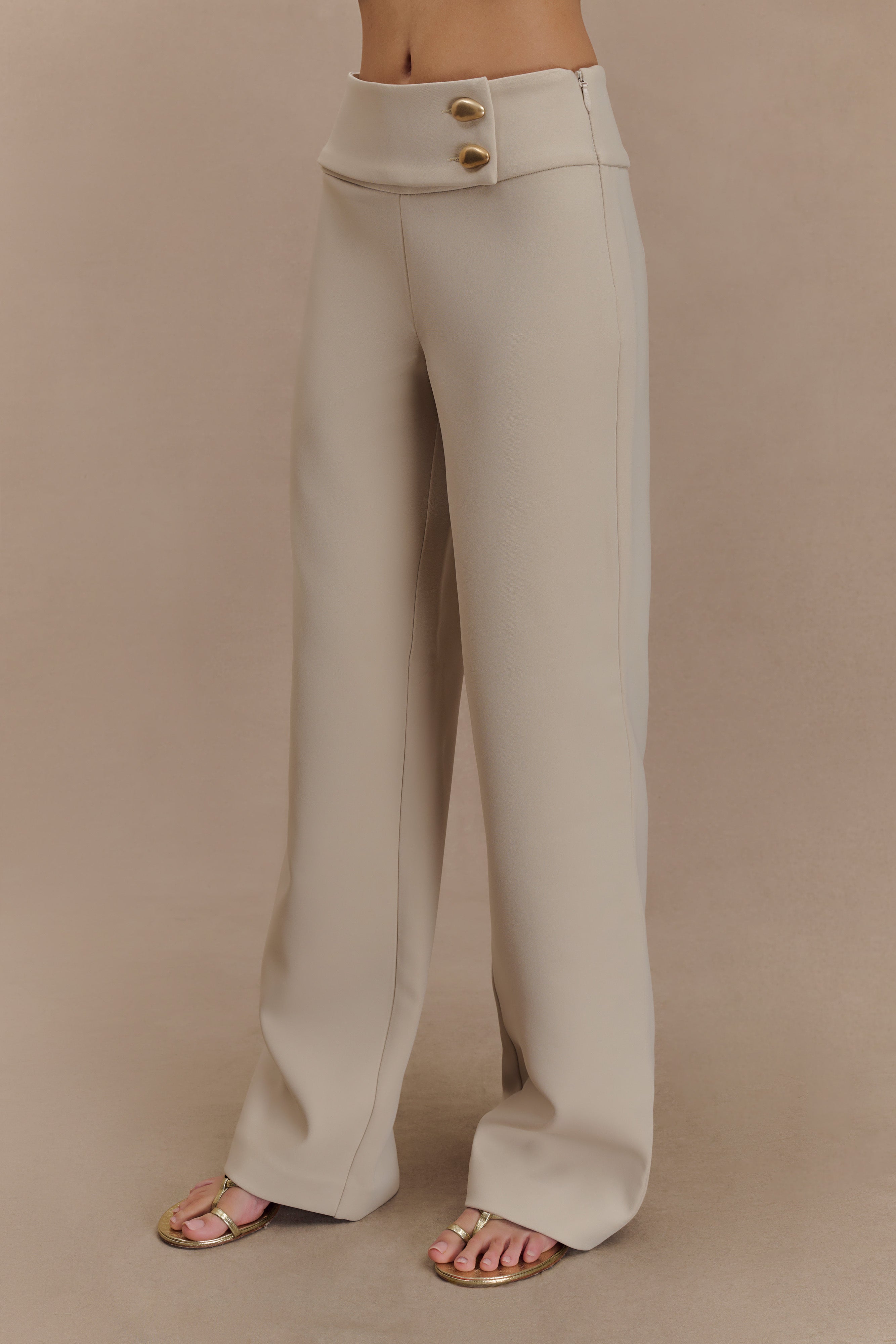 Kesha - Tailored top and tailored straight pants - sand