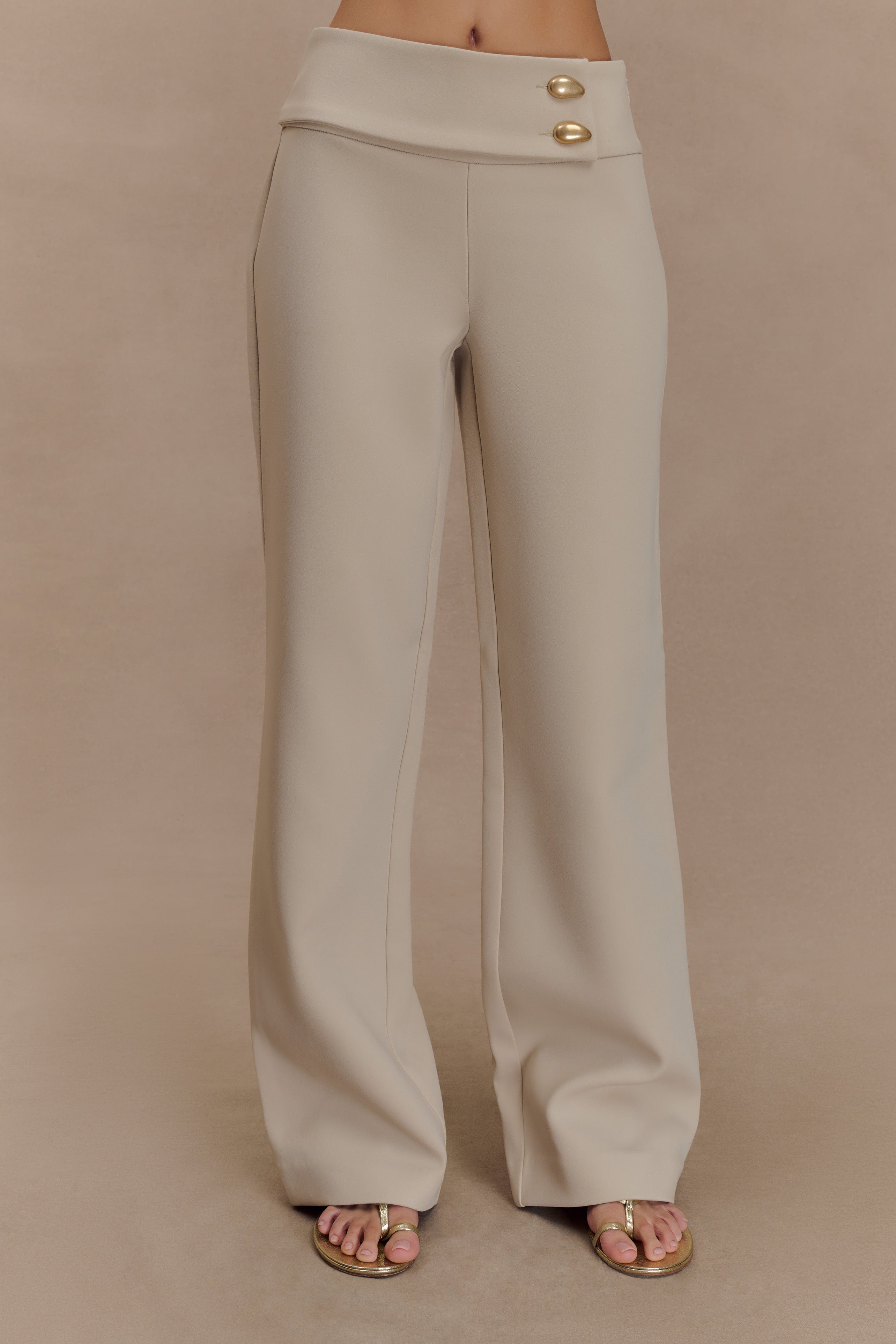 Kesha - Tailored top and tailored straight pants - sand