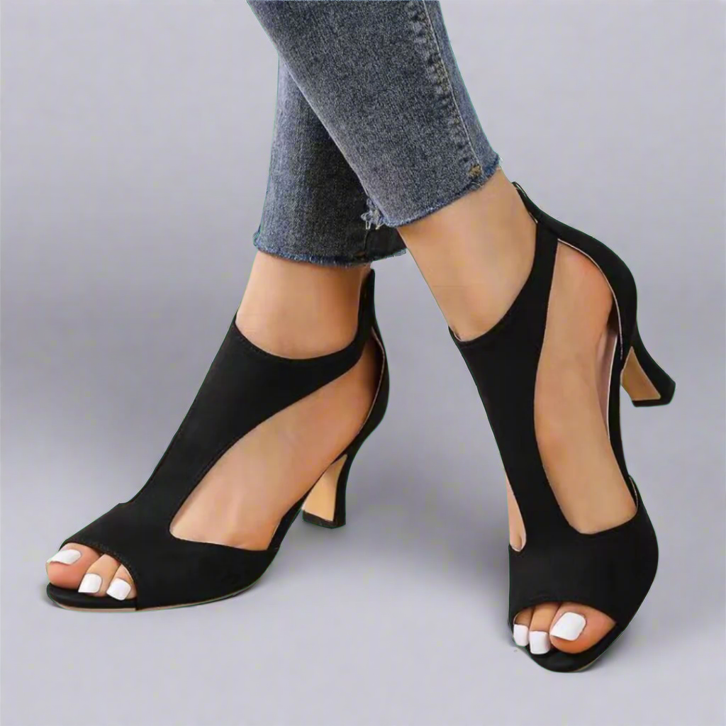 Grazia | Curved-Cut Heel Sandals