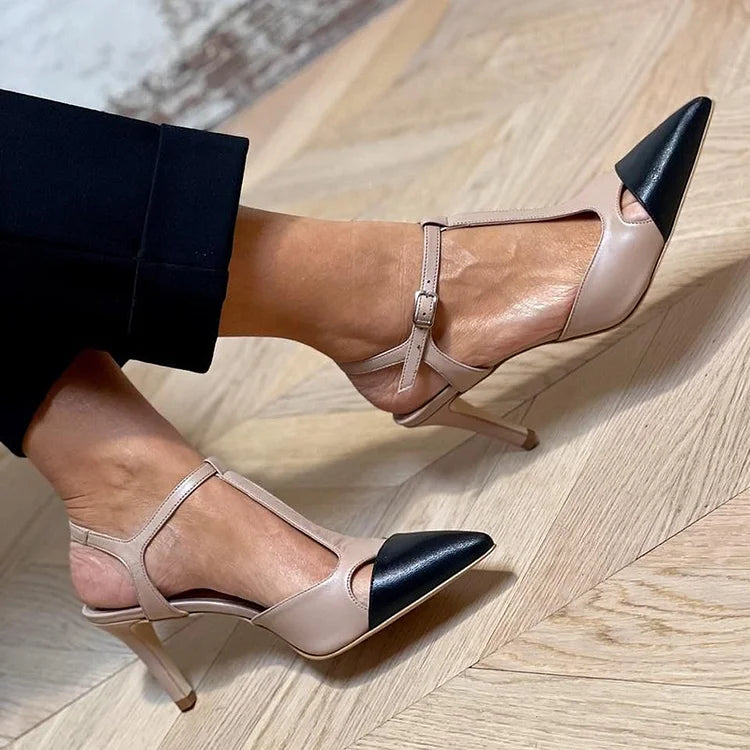 Camilla | Two-Tone Strap Pumps