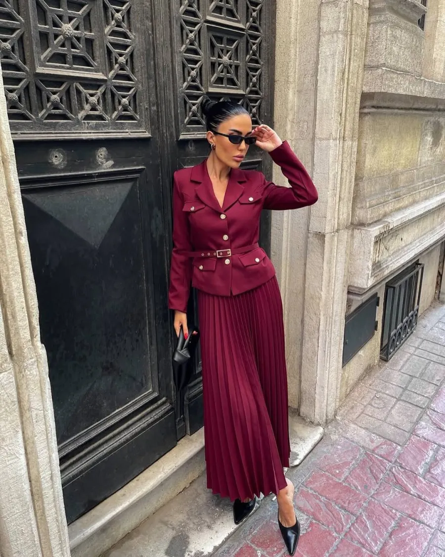 Adalynn - Pleated Suit Set