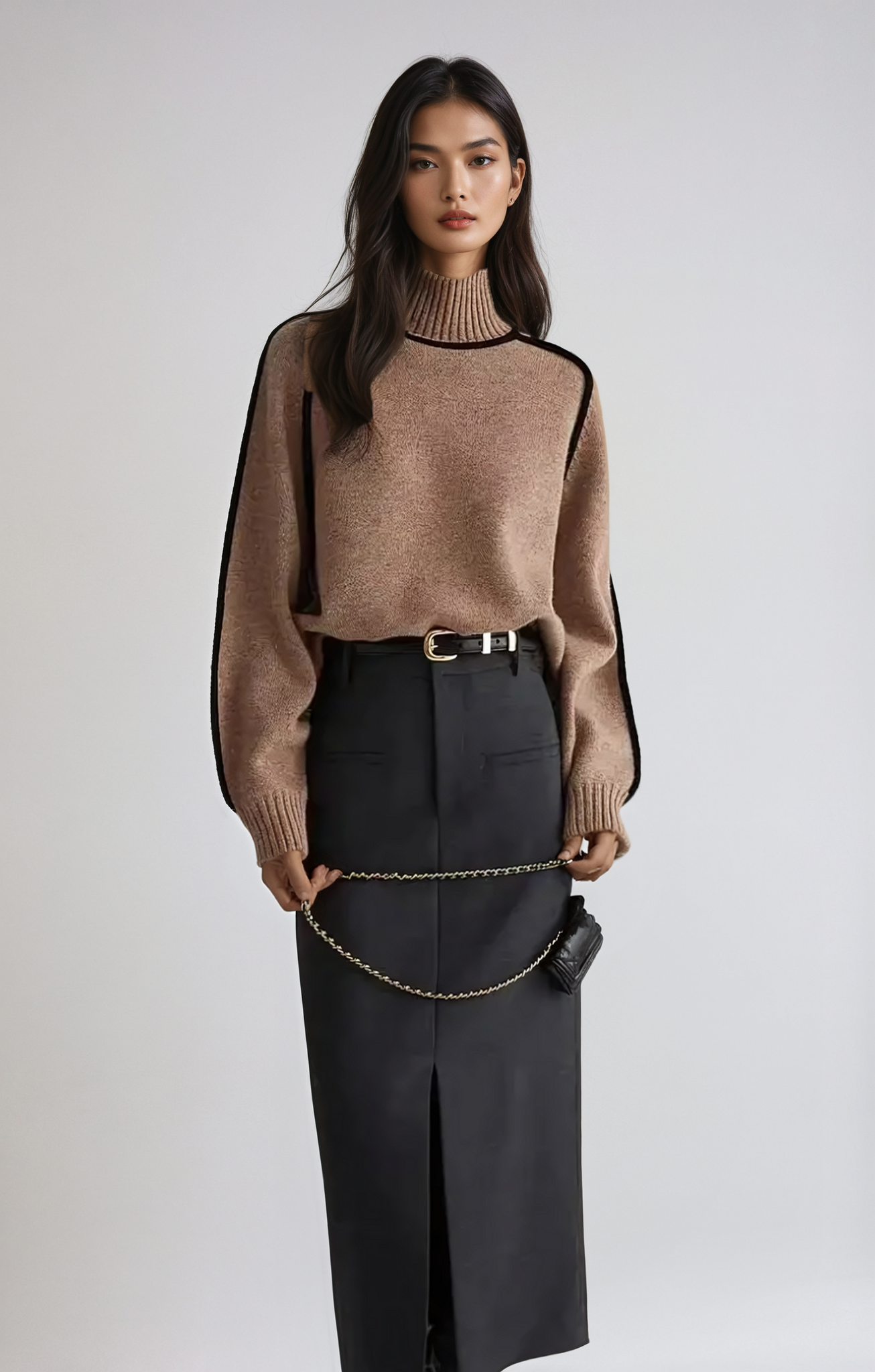 Jolie Elegant Ribbed Turtleneck Sweater