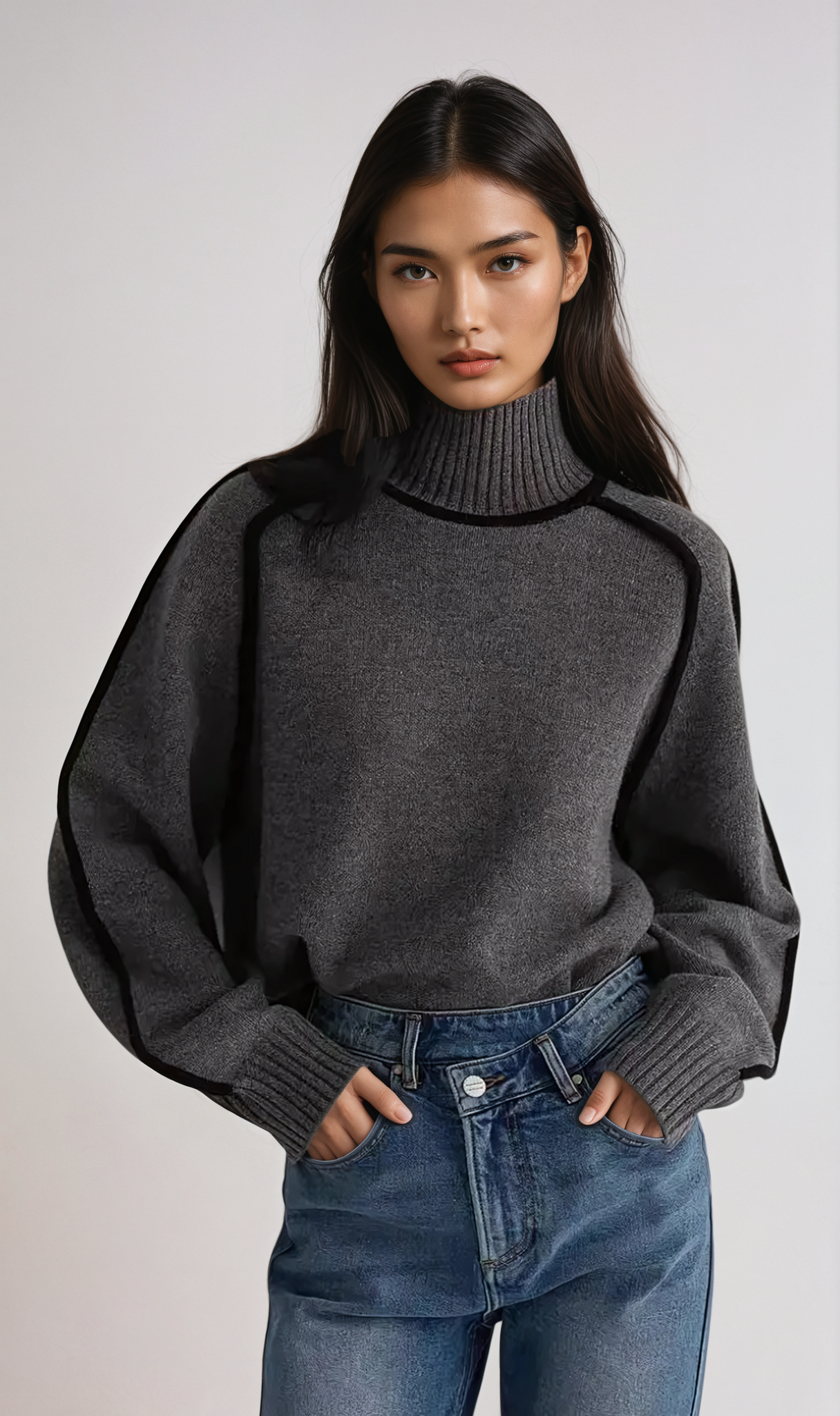 Jolie Elegant Ribbed Turtleneck Sweater