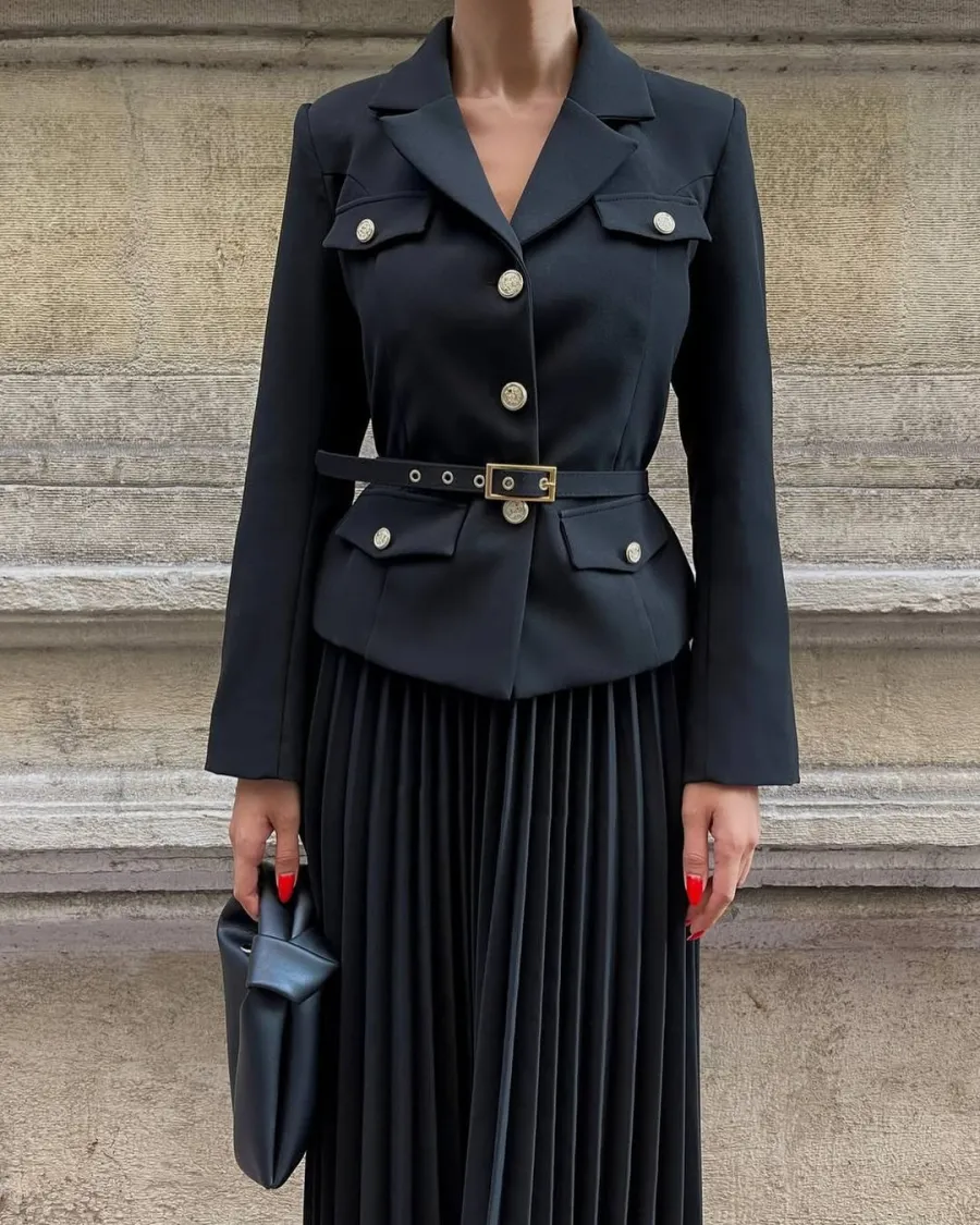 Adalynn - Pleated Suit Set