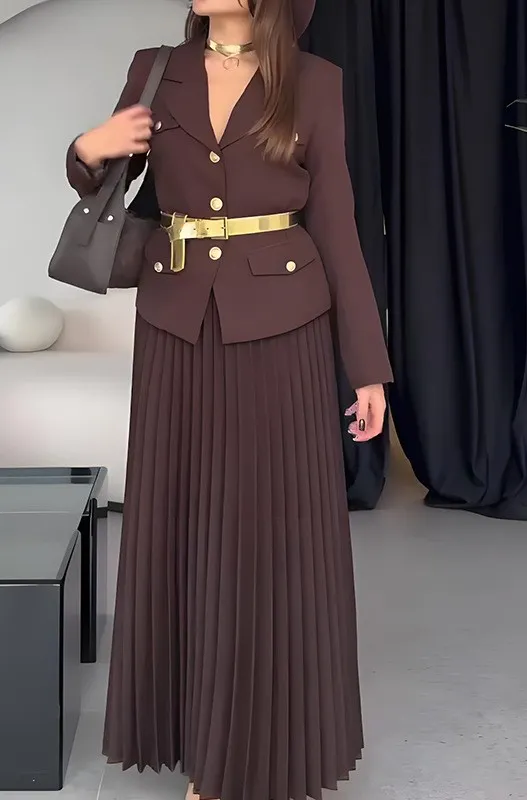 Adalynn - Pleated Suit Set