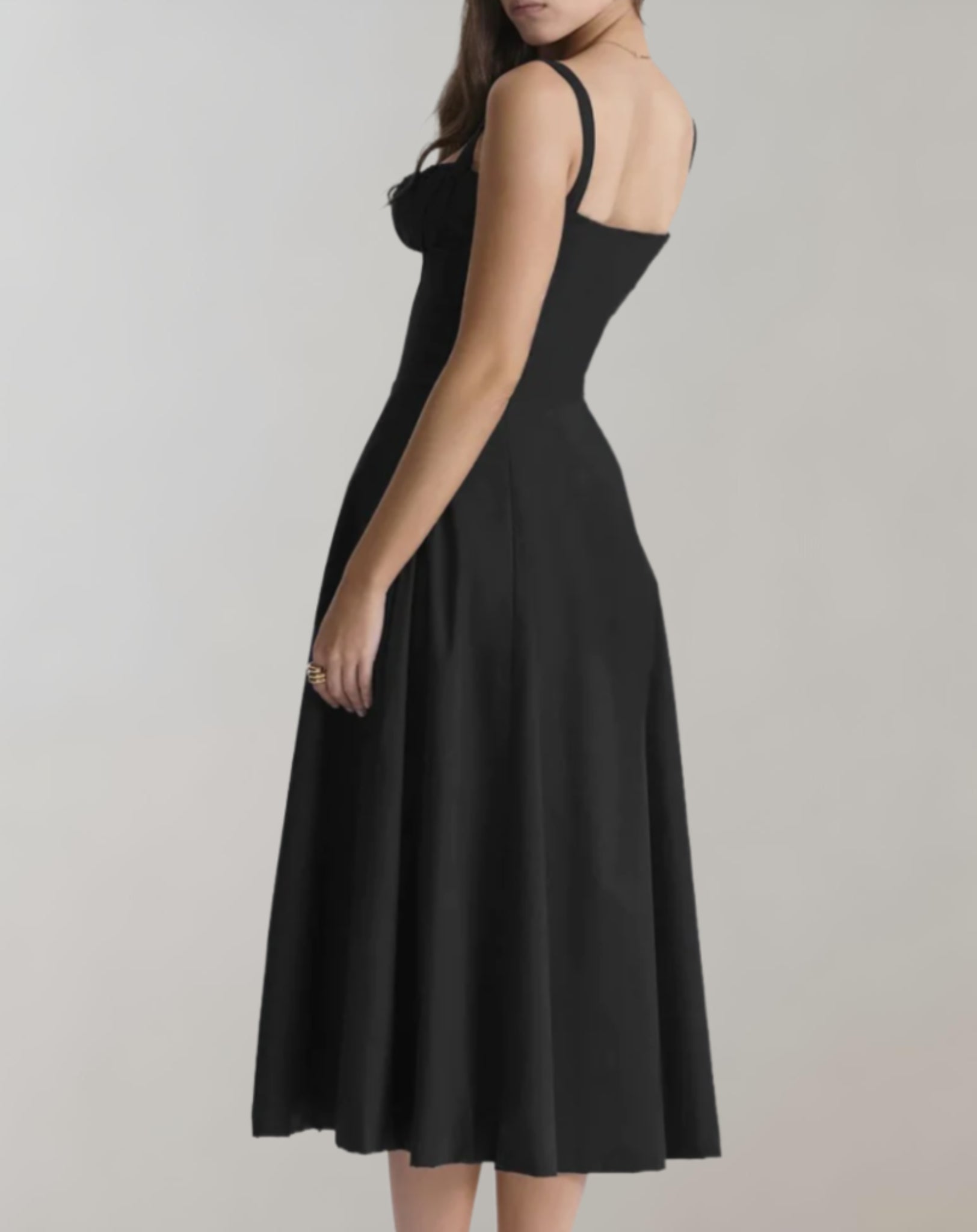 Midi dress with corset and floral print | Maeve