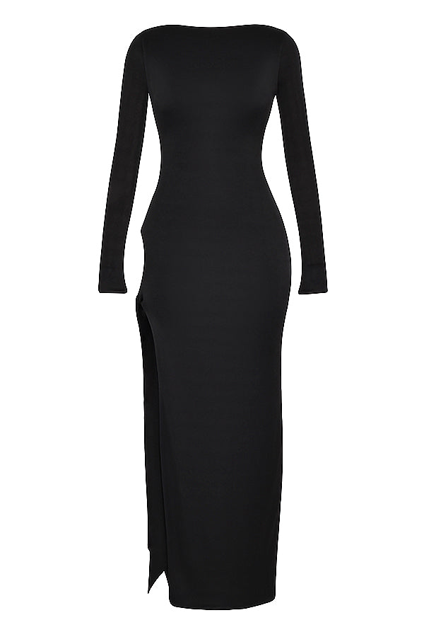BLACKENED LONG CUTOUT DRESS