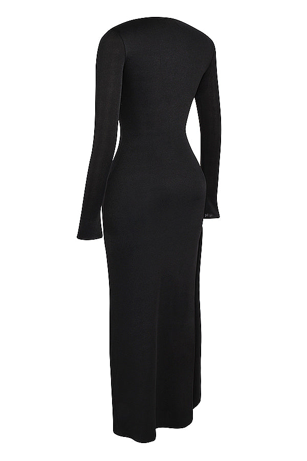 BLACKENED LONG CUTOUT DRESS