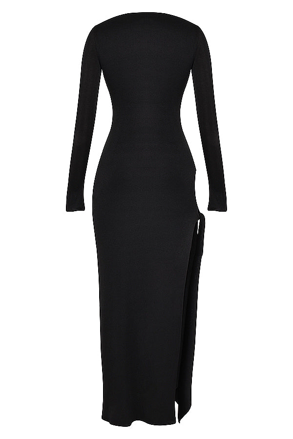 BLACKENED LONG CUTOUT DRESS