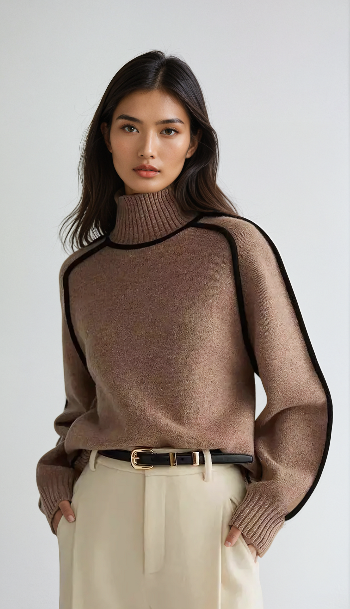Jolie Elegant Ribbed Turtleneck Sweater