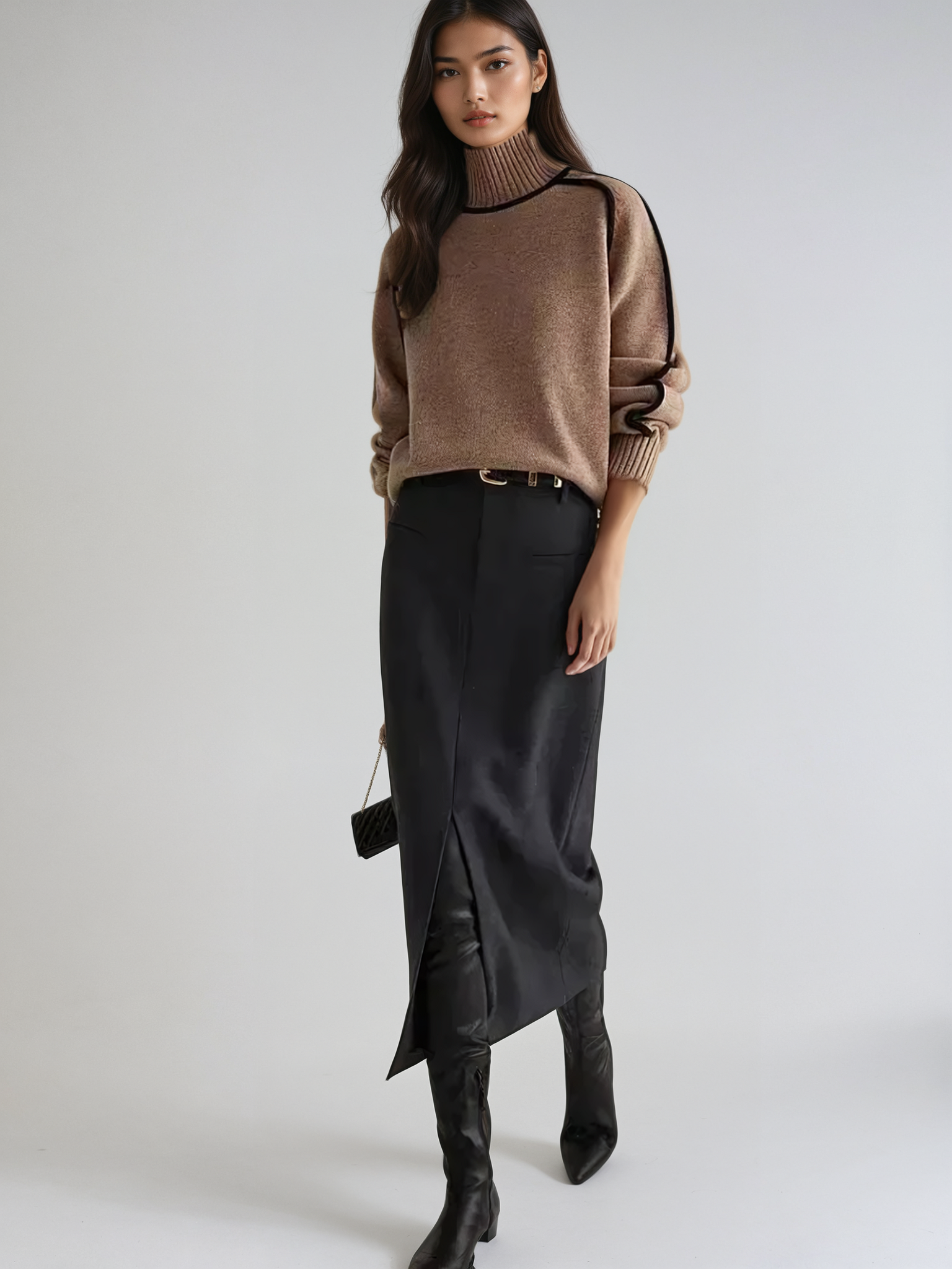 Jolie Elegant Ribbed Turtleneck Sweater