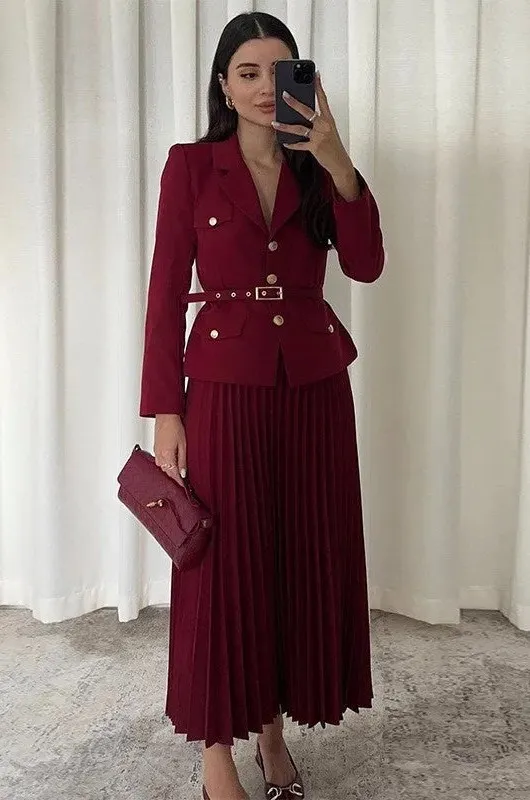 Adalynn - Pleated Suit Set