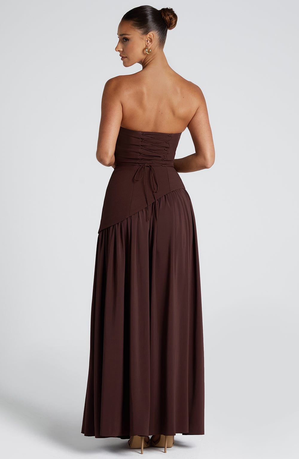 Joséphine Long Dress – Plum Brown