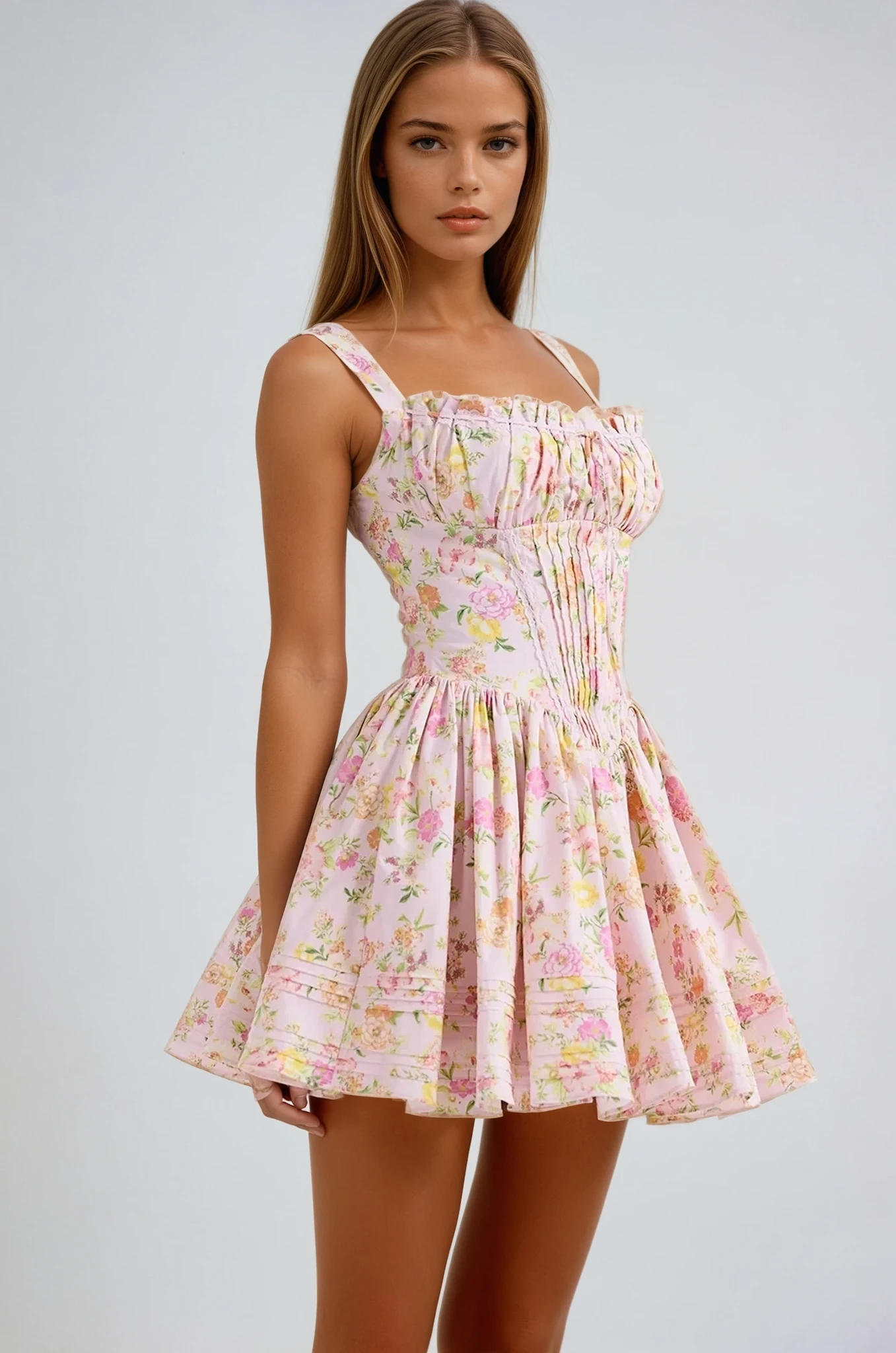 Lilly| Floral corset mini dress