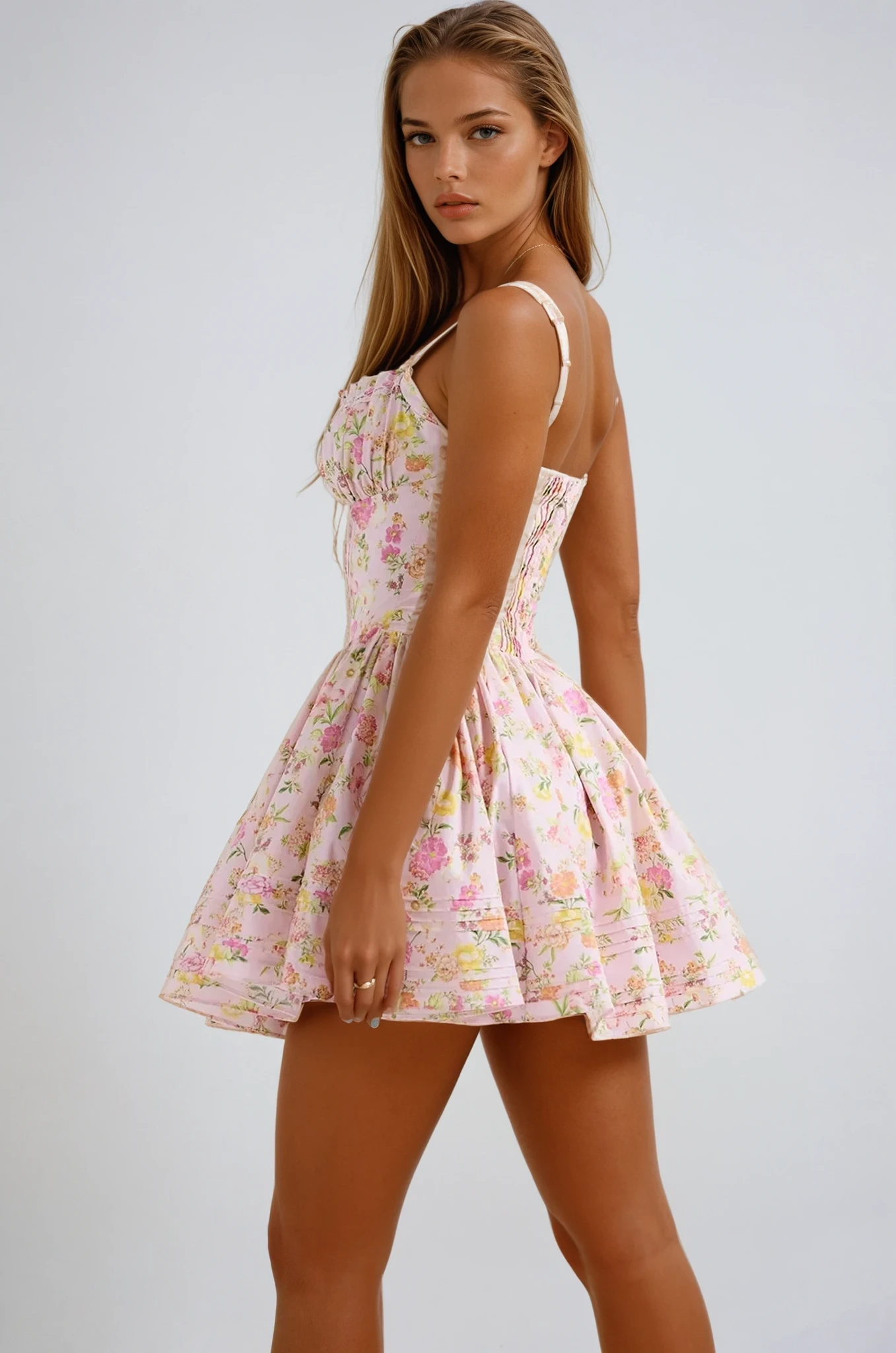 Lilly| Floral corset mini dress