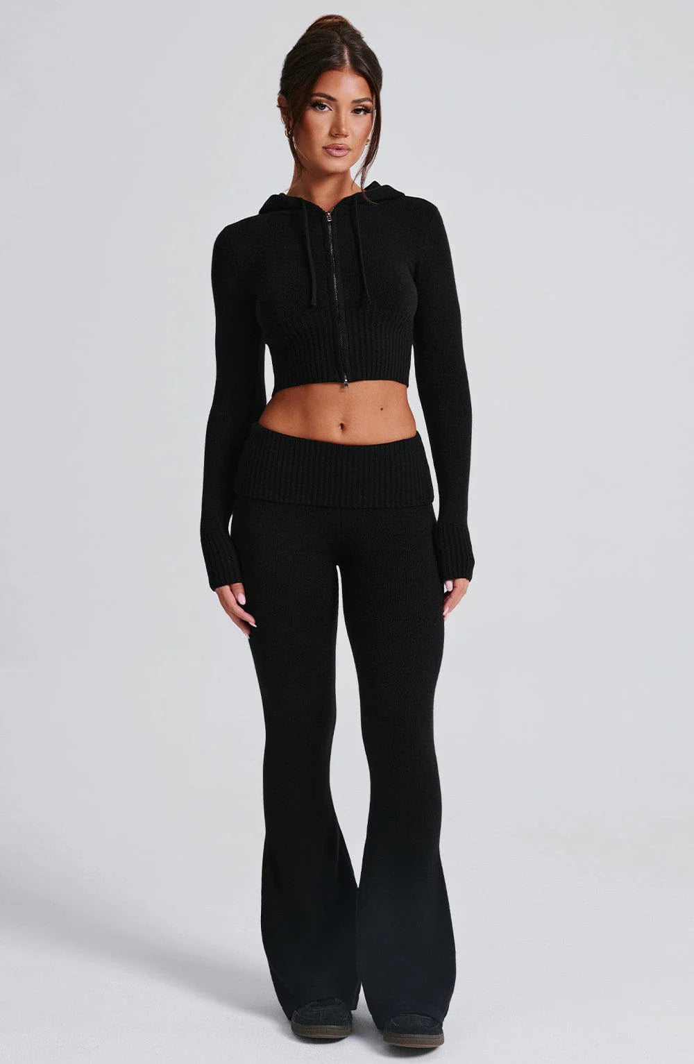 Donna Knit Hoodie zipper and pant set