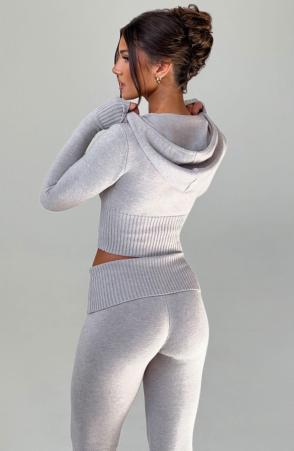 Donna Knit Hoodie zipper and pant set