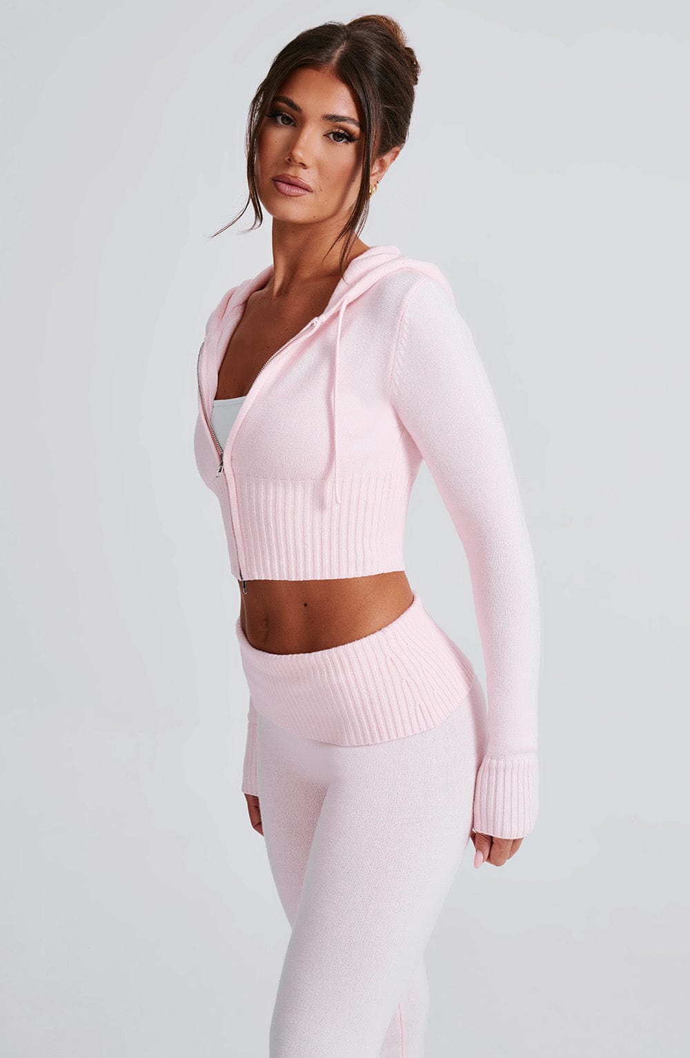 Donna Knit Hoodie zipper and pant set