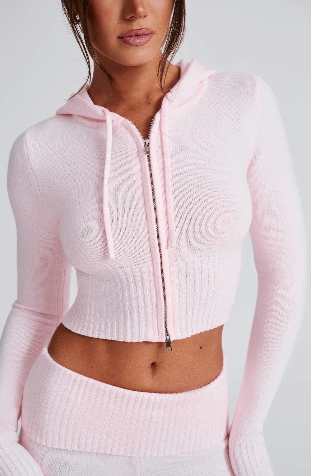 Donna Knit Hoodie zipper and pant set