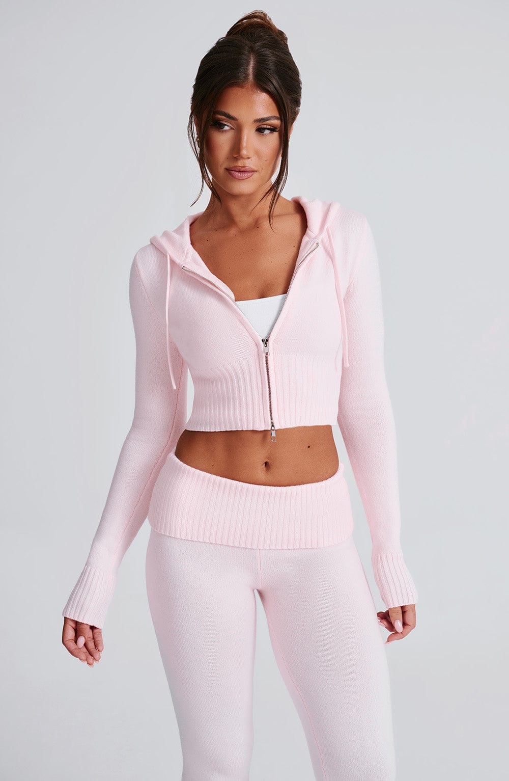 Donna Knit Hoodie zipper and pant set