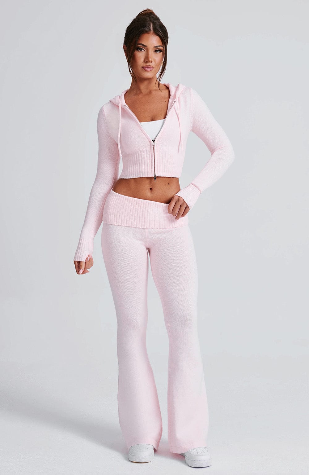 Donna Knit Hoodie zipper and pant set