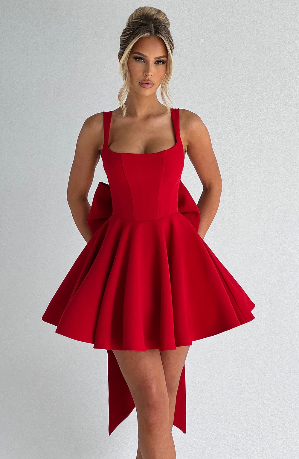 Half Mini Dress - Red