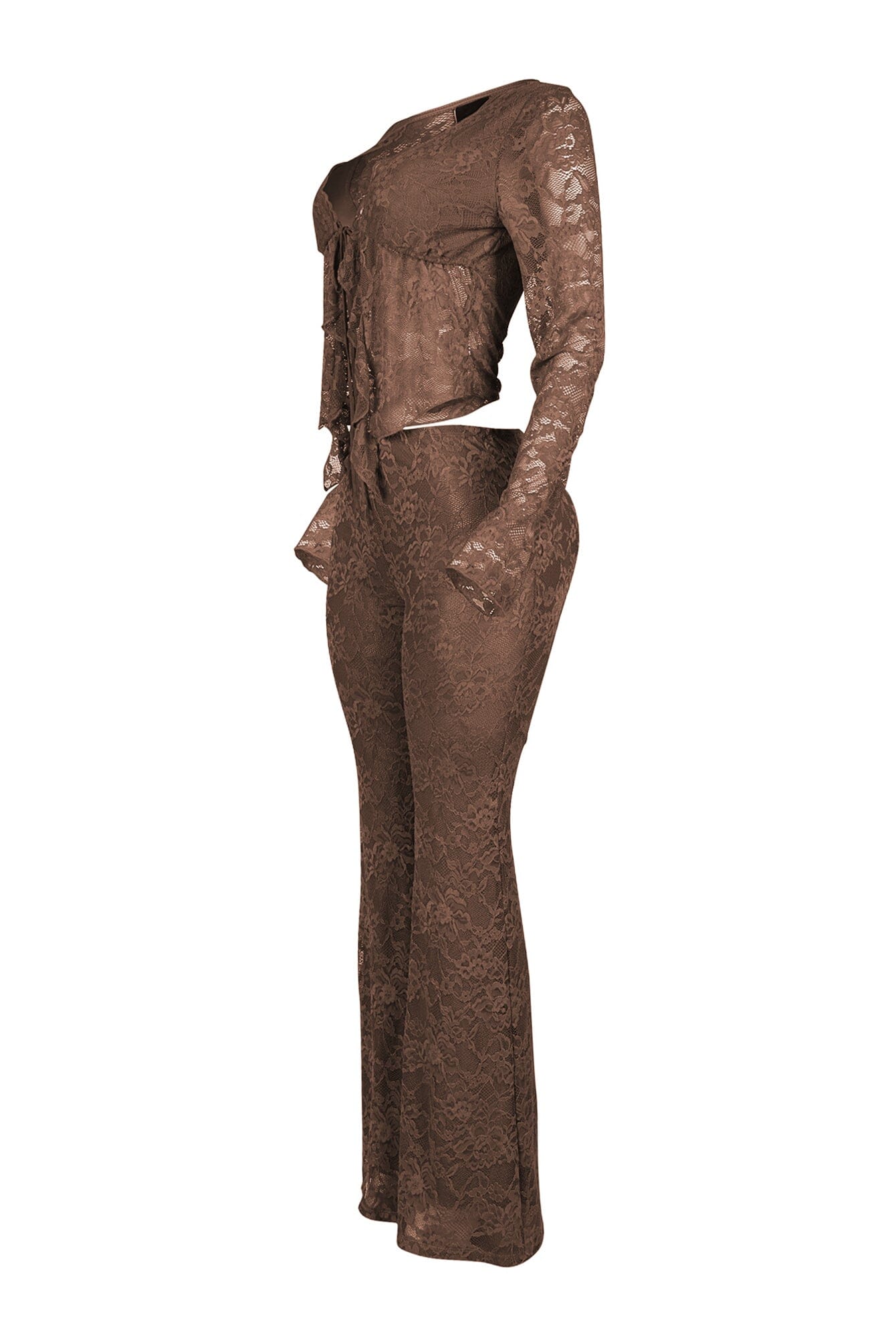 Lace top and wide-leg trousers set - EVE