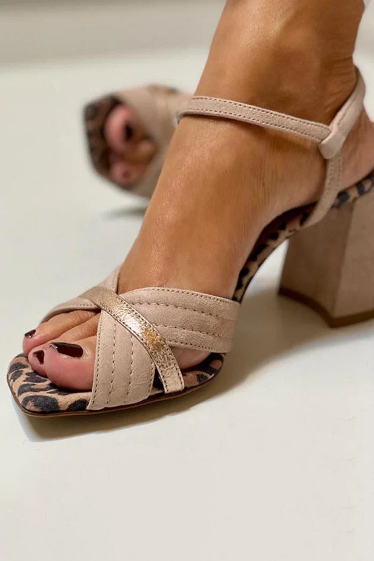 Dalia | Heeled sandals with crossed strap
