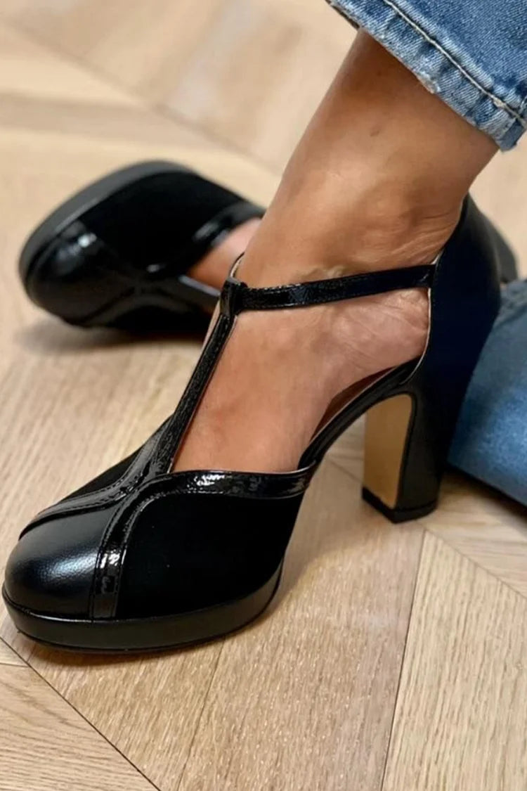 Nicoletta | T-Bar Platform Pumps