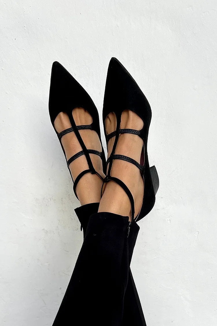 Jade | Pointed Strap Pumps