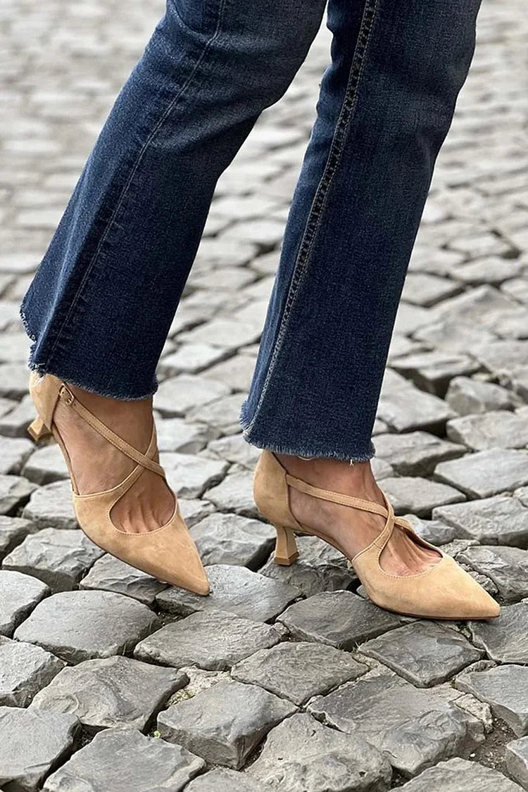 Irene | Cross-Strap Pointed Heels
