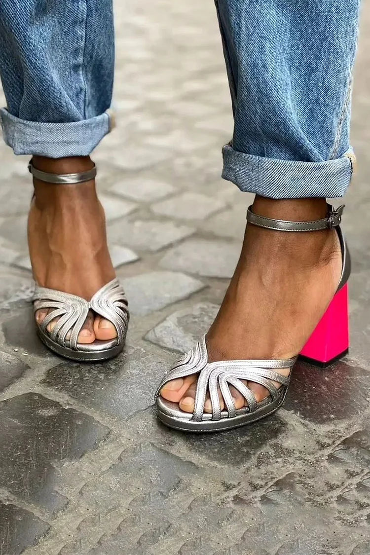 Valentina | Two-Tone Heel Sandals