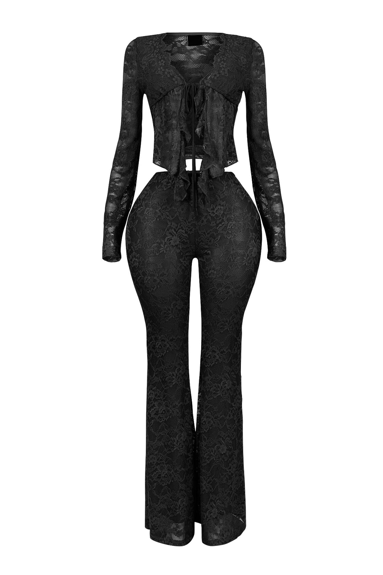 Lace top and wide-leg trousers set - EVE