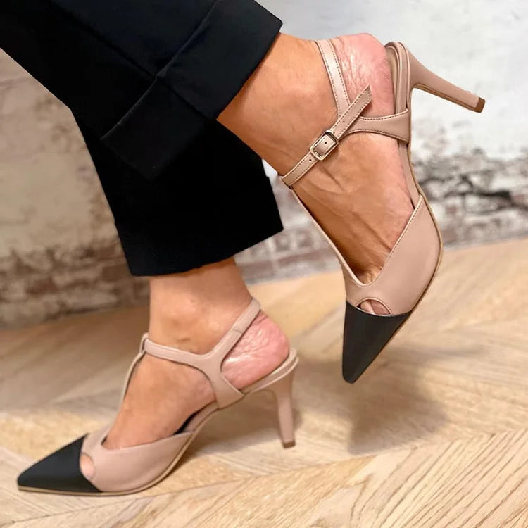 Camilla | Two-Tone Strap Pumps