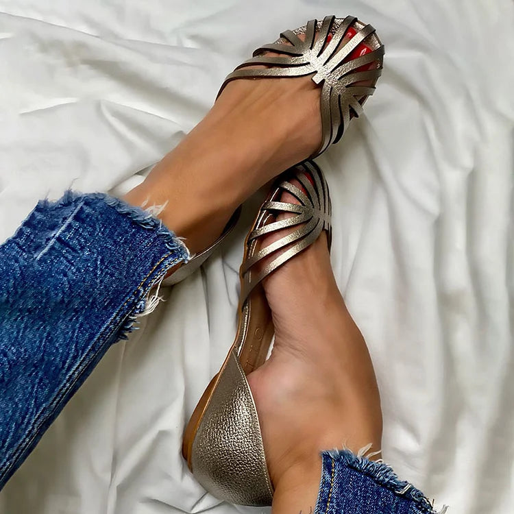Aristea | Cut-out ballerina flats with open design