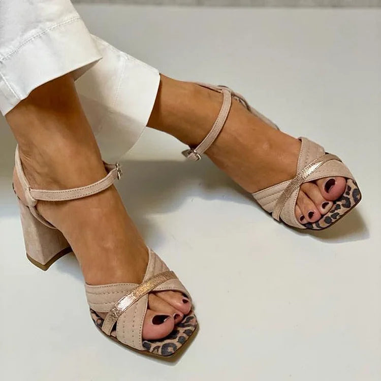 Dalia | Heeled sandals with crossed strap