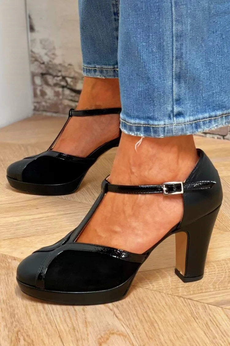 Nicoletta | T-Bar Platform Pumps