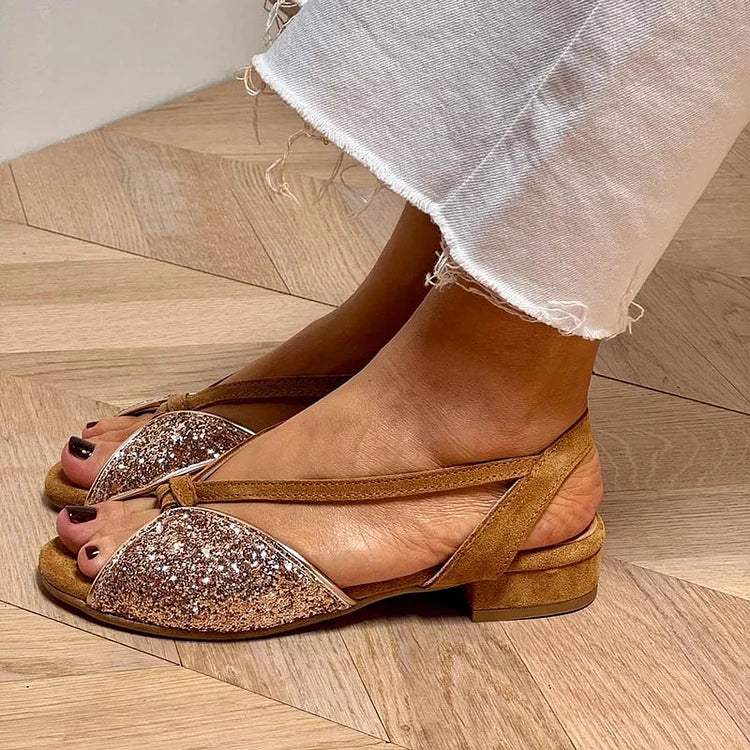 Lucrezia | Glitter low-heel sandals