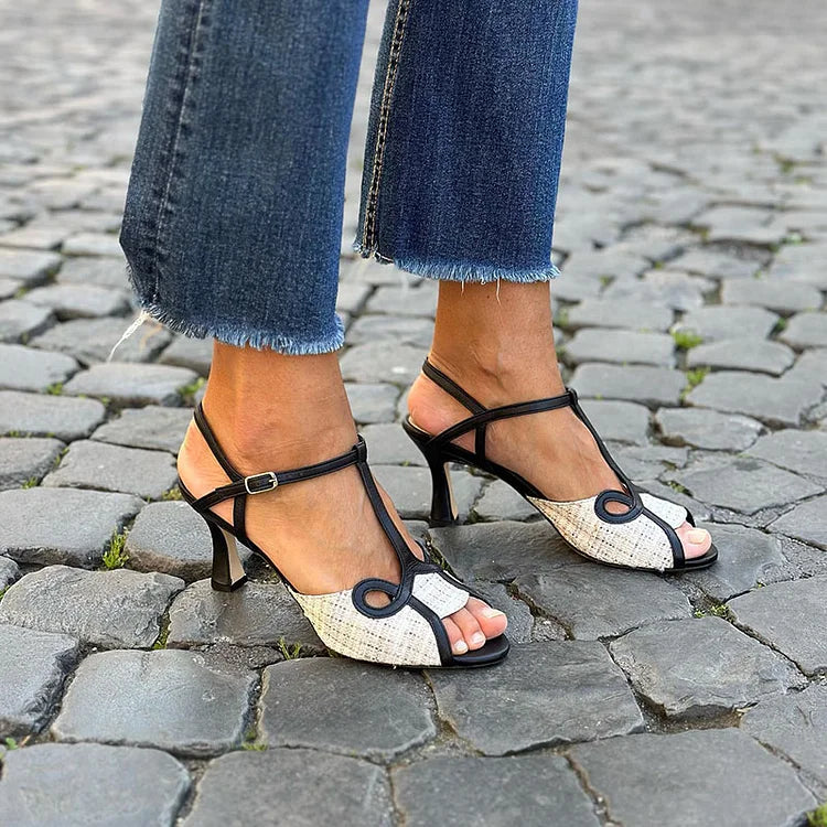 Flavia | Retro-Style Mid-Heel Sandals
