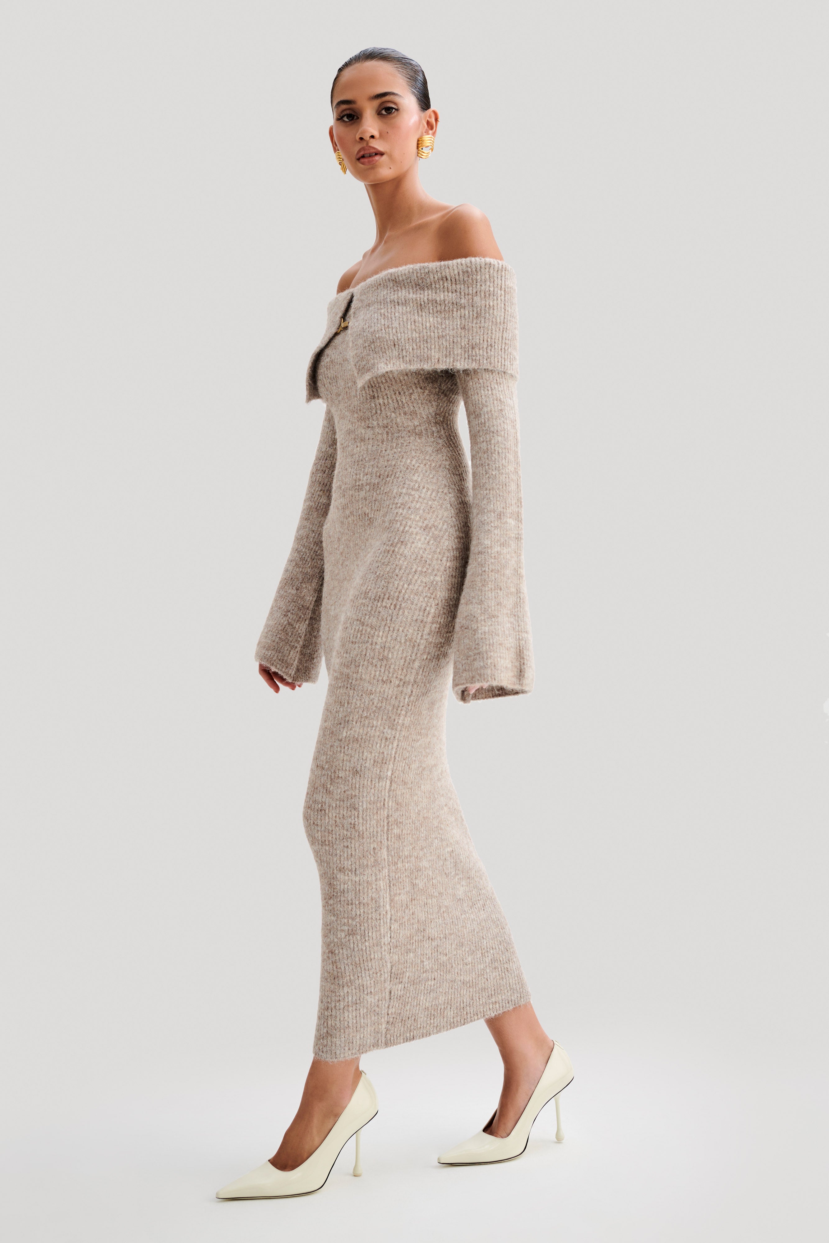 Fluffy Off-the-Shoulder Dress
